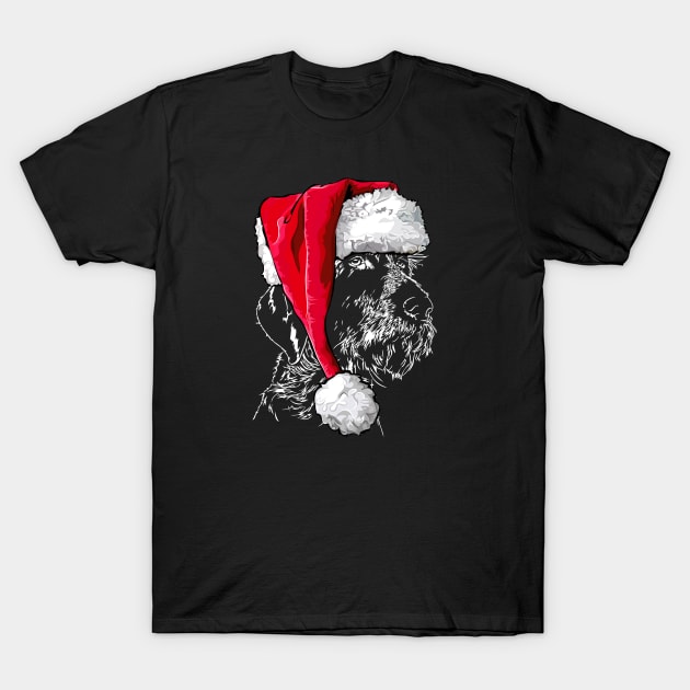 Funny German Wirehaired Pointer Santa Christmas dog mom gift T-Shirt by wilsigns